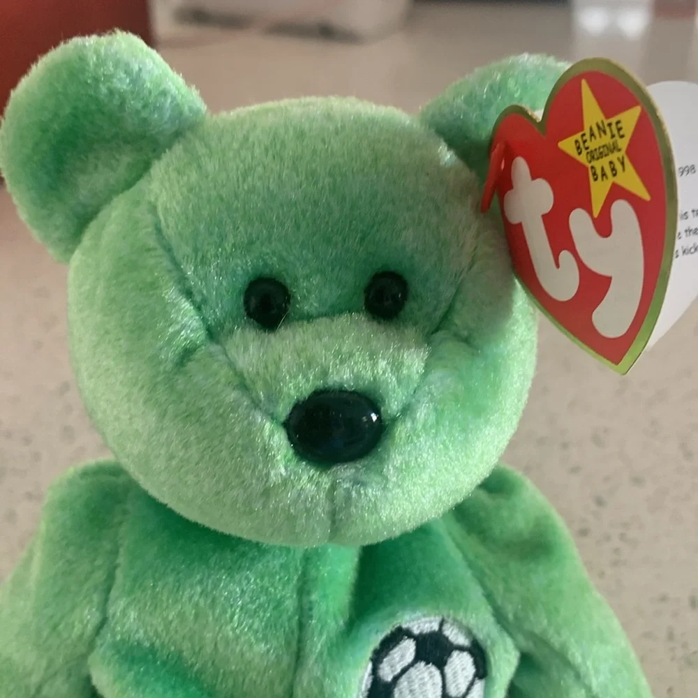 Ty Beanie Baby 1998/1999 Kicks the Soccer Bear Plush Retired Vintage Rare